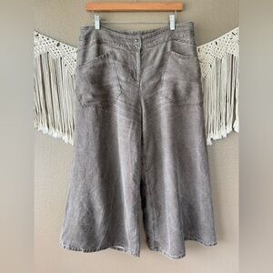 BABETTE San Francisco 100% linen wide leg baggy pants EUC F